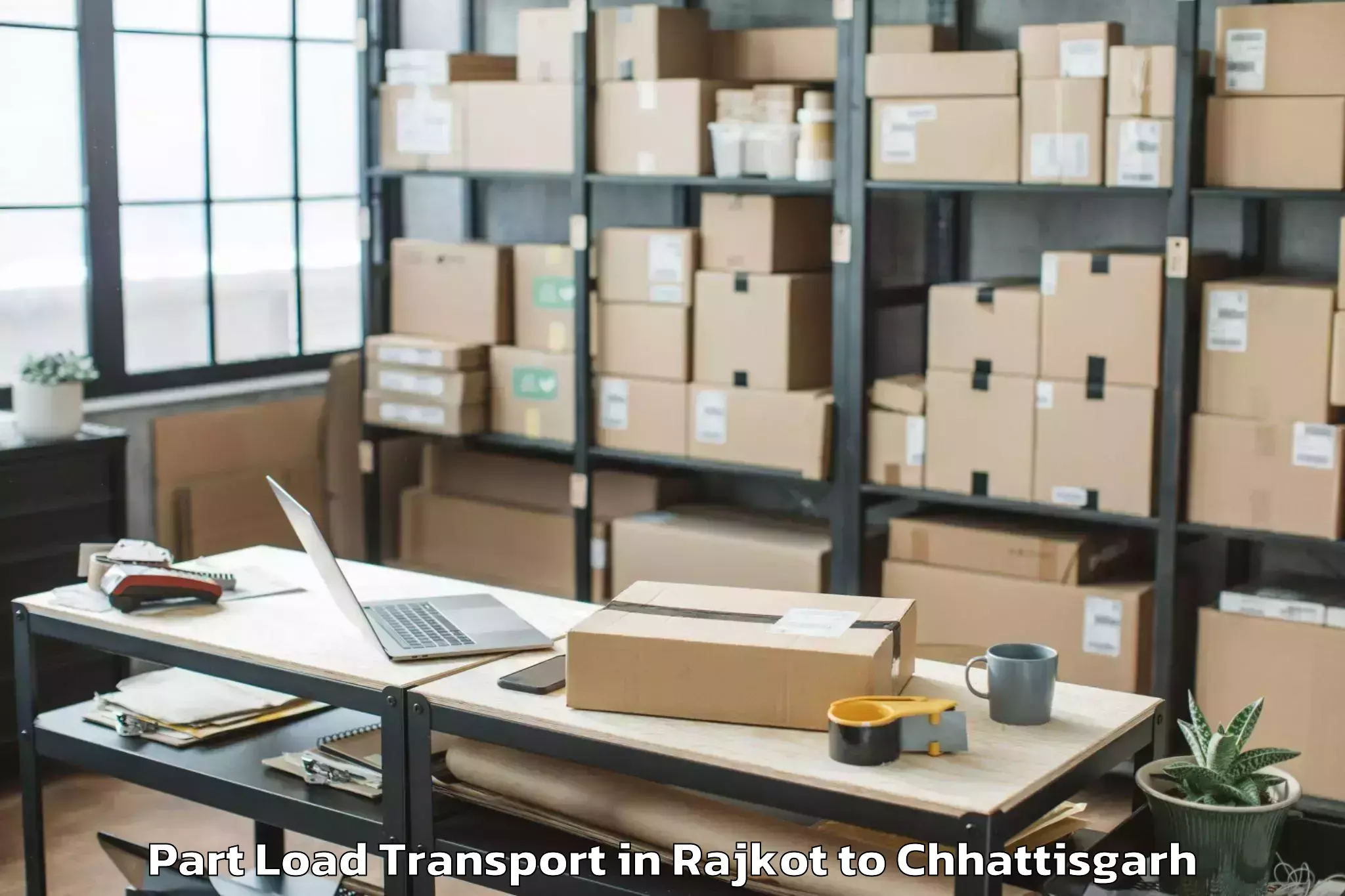 Hassle-Free Rajkot to Dhamtari Part Load Transport